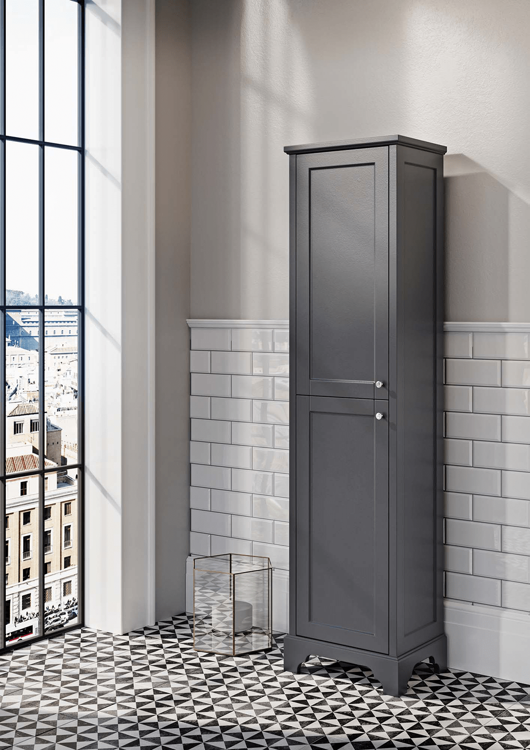 midnight grey shaker bathroom cabinet