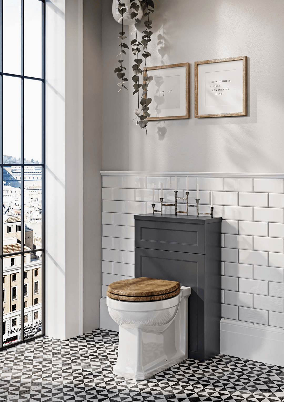 midnight grey close coupled toilet