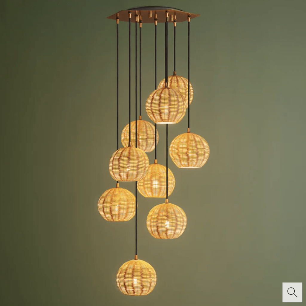 Solaris Brass and Rattan Chadalier