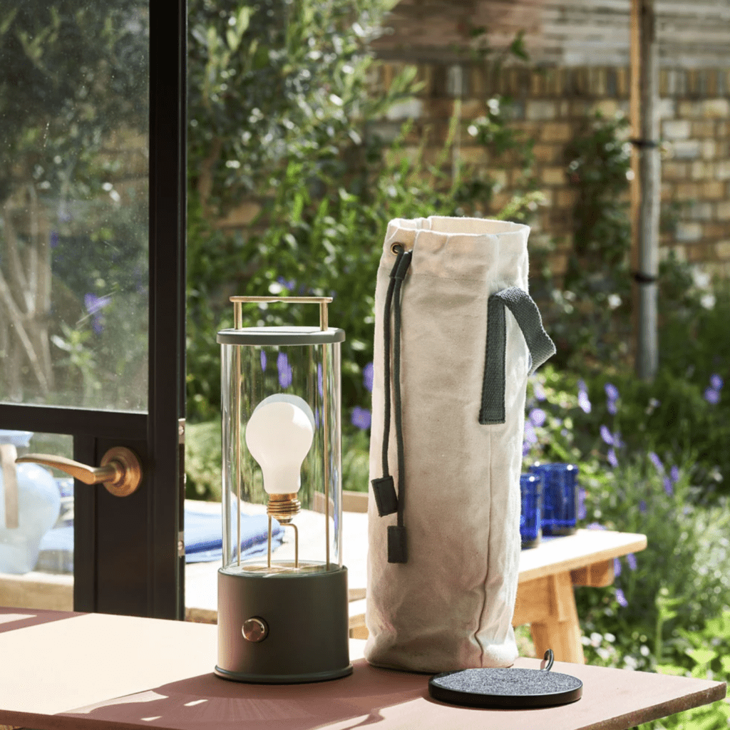 The Muse portable lamp in Pleasure Garden Green