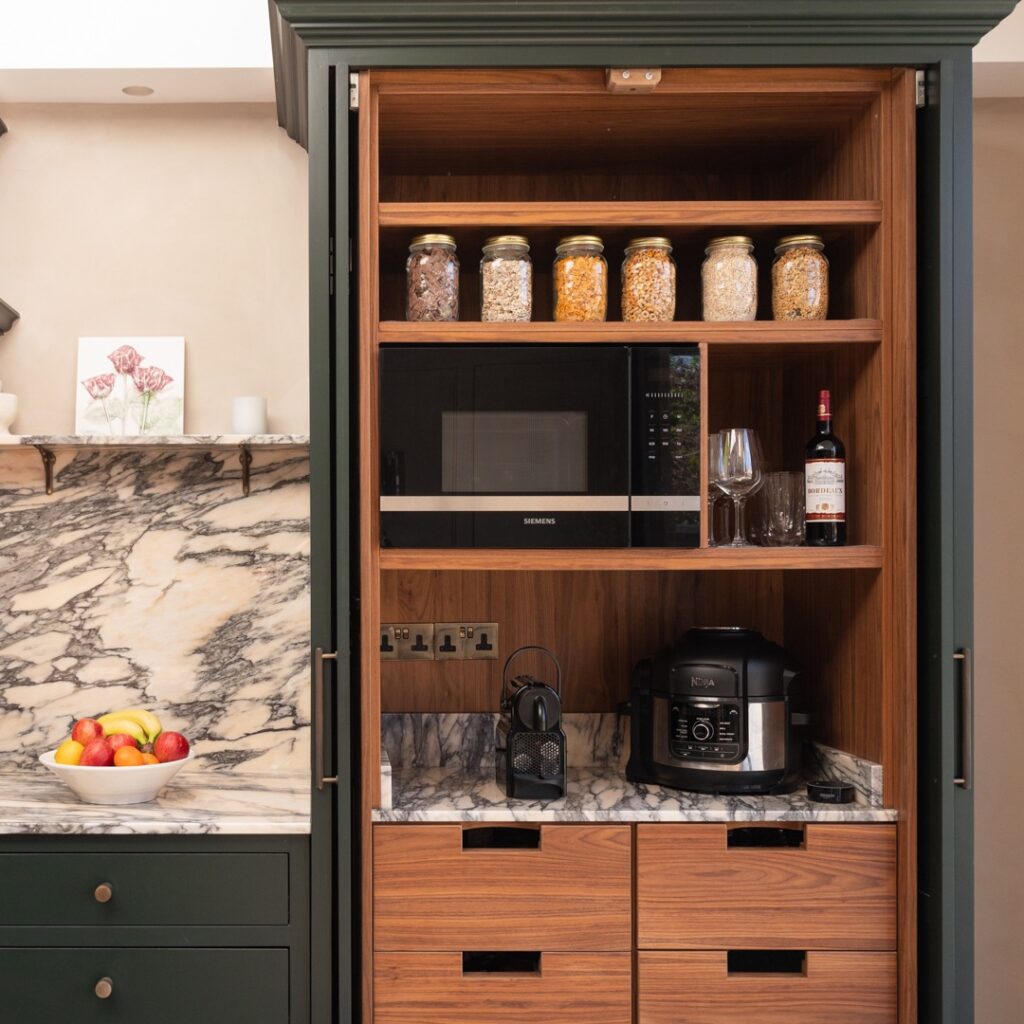 pocket door shaker kitchen pantry